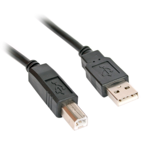 Кабель USB 2.0 AM-BM, 1.5 м, чорний