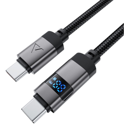 Кабель USB 2.0 Type-C M-M, 1.2 м 60W digital display Black, C15-03 Acefast