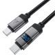 Кабель USB 2.0 Type-C M-M, 1.2 м 60W digital display Black, C15-03 Acefast