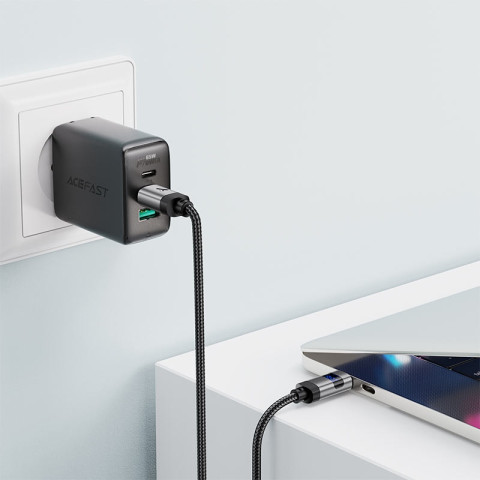 Кабель USB 2.0 Type-C M-M, 1.2 м 60W digital display Black, C15-03 Acefast