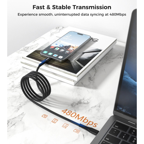 Кабель USB 3.1 Type-C M-Lightning M, 1.0м, чорний, 27W PD, Choetech