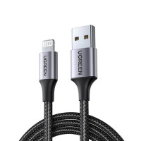 Кабель USB 2.0 AM-Lightning M, 2 м, 2.4A, Чорний, US199 UGREEN