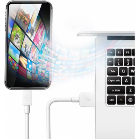 Кабель USB 2.0 AM-micro BM, 1.0 м, білий, USB08-01M Defender