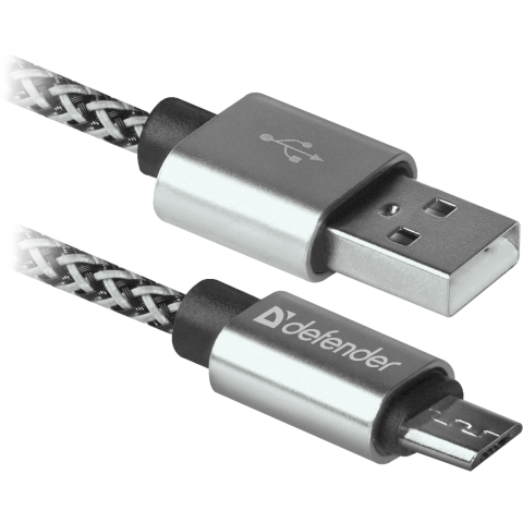 Кабель USB 2.0 AM-micro BM, 1.0 м, білий, 08-03T PRO Defender