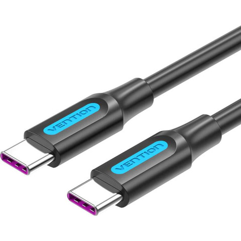 Кабель USB 2.0 Type-C M-M, 1 м, 100W Чорний, Vention
