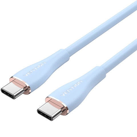 Кабель USB 2.0 Type-C M-M, 1.0 м 100W Light Blue Silicone Vention