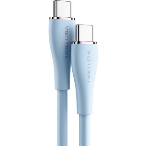 Кабель USB 2.0 Type-C M-M, 1.0 м 100W Light Blue Silicone Vention