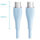 Кабель USB 2.0 Type-C M-M, 1.0 м 100W Light Blue Silicone Vention