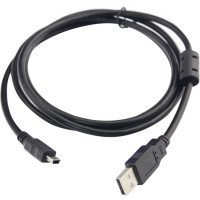 Кабель USB 2.0 AM-mini BM 5pin, 1.8 м, з феритом, чорний