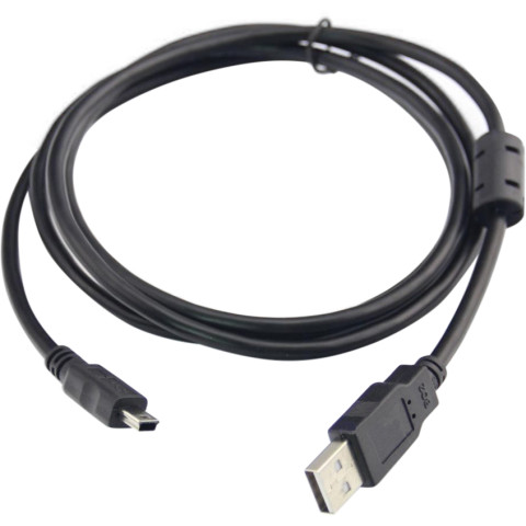 Кабель USB 2.0 AM-mini BM 5pin, 1.8 м, з феритом, чорний