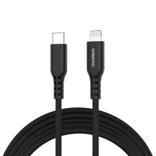 Кабель USB 3.1 Type-C M-Lightning M, 1.8м, чорний, 20W, MFi PD, обплетення, чорний Choetech