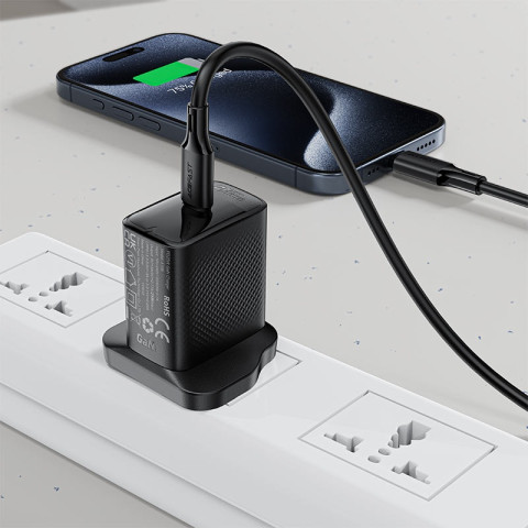 Кабель USB 2.0 Type-C M-M, 1.2 м, 60W silicone C17-03 Black Acefast