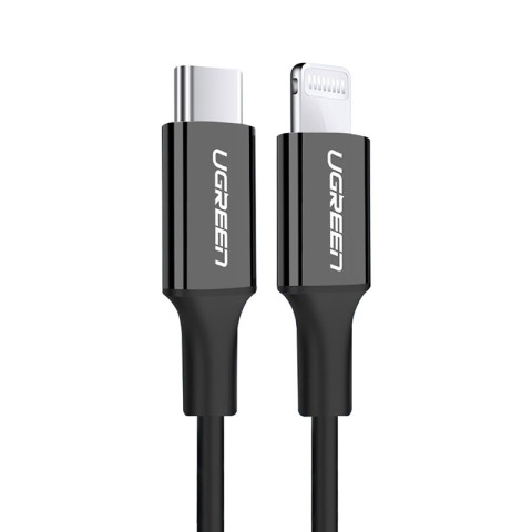 Кабель USB 2.0 Type-C M-Lightning M, 1 м, 3A, Nickel Plating ABS Shell Чорний, US171 UGREEN