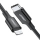 Кабель USB 2.0 Type-C M-Lightning M, 1 м, 3A, Nickel Plating ABS Shell Чорний, US171 UGREEN