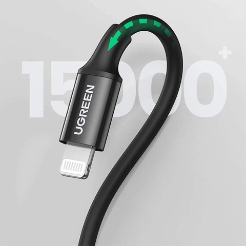 Кабель USB 2.0 Type-C M-Lightning M, 1 м, 3A, Nickel Plating ABS Shell Чорний, US171 UGREEN
