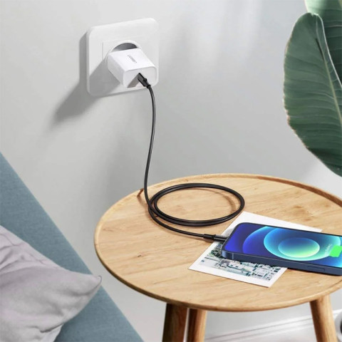 Кабель USB 2.0 Type-C M-Lightning M, 1 м, 3A, Nickel Plating ABS Shell Чорний, US171 UGREEN