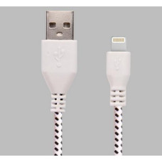 Кабель USB 2.0 AM-Lightning M, 1.0м, оплетення, білий