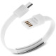 Кабель-браслет micro USB 2.0, білий RTL
