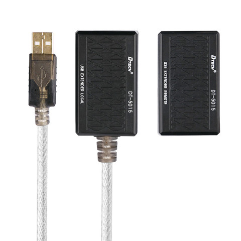 Кабель продовжувач USB 2.0 AM-AF, 60.0м (USB по витій парі RJ 45) DT-5015 Dtech