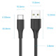 Кабель USB 2.0 AM-Type-C M, 3.0 м, 60W PVC чорний Vention