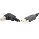 Кабель USB 2.0 AM-BM, 1.0 м, на верх 90° чорний