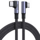 Кабель USB 2.0 Type-C M-M, 2 м, 90°, 100W Косм. Сірий US335 UGREEN