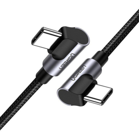 Кабель USB 2.0 Type-C M-M, 2 м, 90°, 100W Косм. Сірий US335 UGREEN