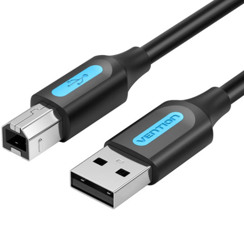 Кабель USB 2.0 AM-BM, 1.0 м, 480Mbps Printer PVC чорний Vention