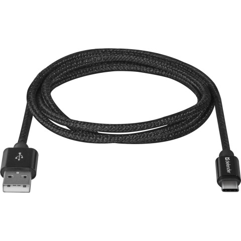 Кабель USB 2.0 AM-Type-C M, 1.0 м, чорний, 09-03T PRO Defender