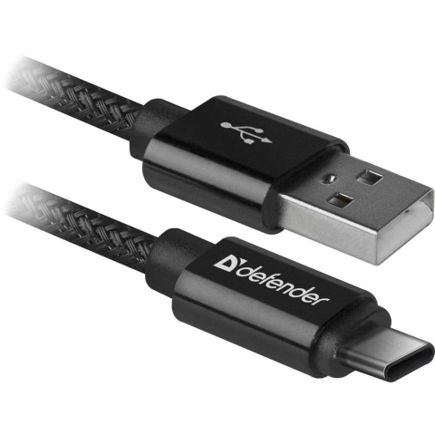 Кабель USB 2.0 AM-Type-C M, 1.0 м, чорний, 09-03T PRO Defender