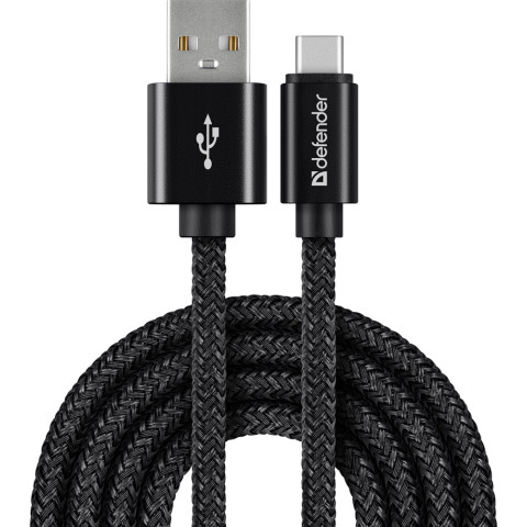 Кабель USB 2.0 AM-Type-C M, 1.0 м, чорний, 09-03T PRO Defender