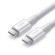 Кабель USB 2.0 Type-C M-M, 2 м, 100W Білий, US300 UGREEN