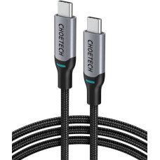 Кабель USB 2.0 Type-C M-M, 1.8 м, 100W, обплетення, PD, чорний Choetech