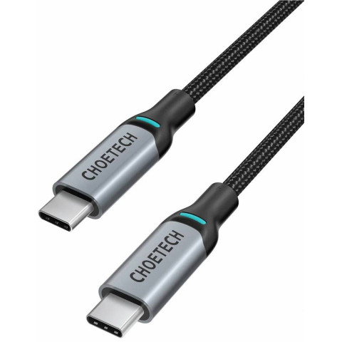 Кабель USB 2.0 Type-C M-M, 1.8 м, 100W, обплетення, PD, чорний Choetech