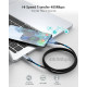 Кабель USB 2.0 Type-C M-M, 1.8 м, 100W, обплетення, PD, чорний Choetech