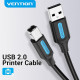 Кабель USB 2.0 AM-BM, 1.5 м, 480Mbps Printer PVC чорний Vention