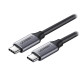 Кабель USB 3.1 Type-C M-M, 1.5 м, 60W Nickel Plating Aluminum Shell Сірий, US161 UGREEN