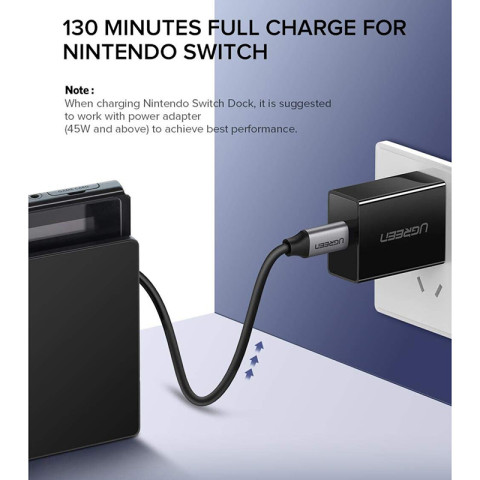 Кабель USB 3.1 Type-C M-M, 1.5 м, 60W Nickel Plating Aluminum Shell Сірий, US161 UGREEN