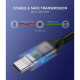 Кабель USB 3.1 Type-C M-M, 1.5 м, 60W Nickel Plating Aluminum Shell Сірий, US161 UGREEN