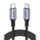 Кабель USB 2.0 Type-C M-M, 2 м, 100W Чорний, Aluminium Braid US316 UGREEN