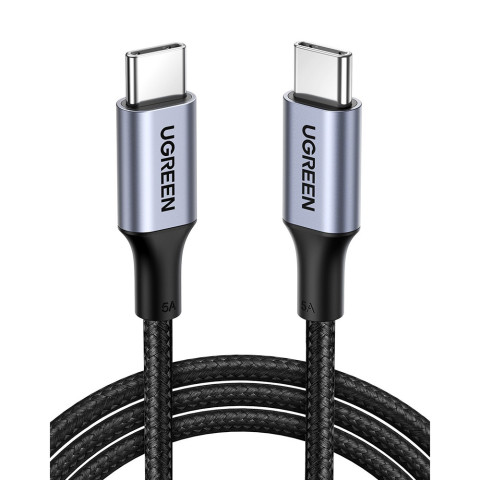 Кабель USB 2.0 Type-C M-M, 3 м, 100W Чорний, Alu Case with Braid US316 UGREEN