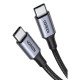 Кабель USB 2.0 Type-C M-M, 3 м, 100W Чорний, Alu Case with Braid US316 UGREEN