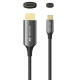 Кабель USB 3.1 Type-C M - HDMI M, 1.8m V2.0 8K 60 Гц Zinc Alloy TPE Black Vention