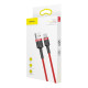 Кабель USB 3.1 AM-Type-C M, 0.5 м, 60W, durable nylon Червоний, CATKLF-A09  Baseus