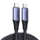 Кабель USB 3.1 Type-C M-M, 1 м, 100W （10Gbps）Чорний, US355 UGREEN