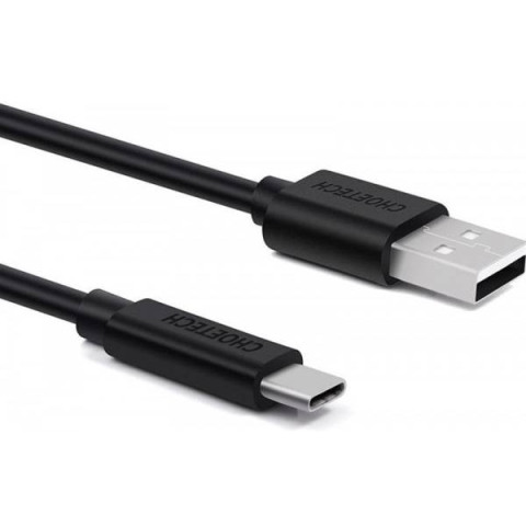 Кабель USB 2.0 AM-Type-C M, 3м, 18W PVC чорний Choetech