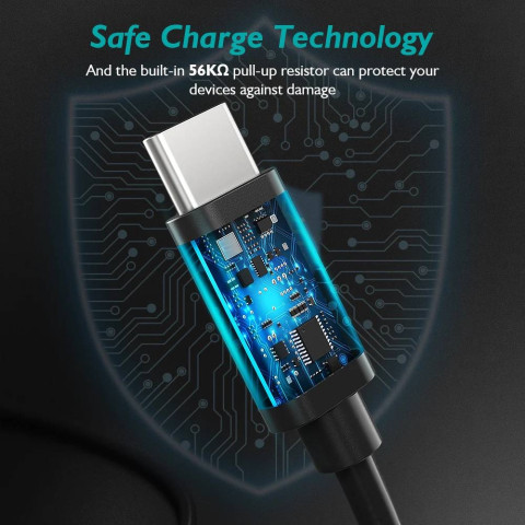 Кабель USB 2.0 AM-Type-C M, 3м, 18W PVC чорний Choetech