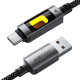 Кабель USB 2.0 AM-Type-C M, 1.2 м, 60W C21-04, aluminum alloy, color indicator, Black Acefast