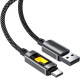 Кабель USB 2.0 AM-Type-C M, 1.2 м, 60W C21-04, aluminum alloy, color indicator, Black Acefast