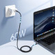 Кабель USB 2.0 Type-C M-M, 1,2 м, 60W обплетення, чорний Choetech